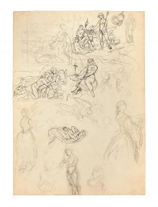 Von SCHWIND Moritz 1804-1871,Four sketch sheets,1840-1850,Palais Dorotheum AT 2024-03-28