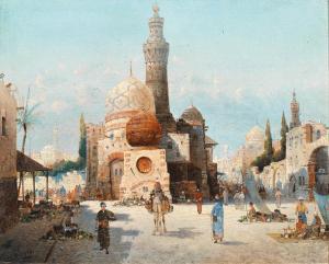 VON SIEGEN August 1820-1883,Straßenmotiv aus Kairo,Palais Dorotheum AT 2023-06-26