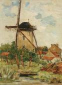 von SIJBEN DE MAROIJE Edmond 1876-1970,Landscape with Windmill,Jackson's US 2007-07-17
