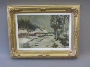 von SIJBEN DE MAROIJE Edmond 1876-1970,Village sous la neige,Millon & Associés FR 2015-02-06