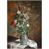von STETTEN Norbert 1885-1979,Still life with poppies, daisies and cyclamen in a,Kaupp DE 2022-11-26