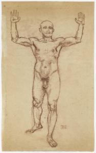 von STUCK Franz 1863-1928,Studie eines stehenden Mannes mit erhobenen Armen,Neumeister DE 2023-12-06