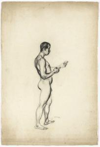 von STUCK Franz 1863-1928,Studie eines stehenden Mannes nach rechts,Neumeister DE 2023-12-06