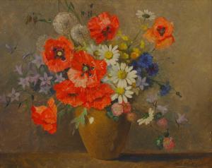 VON TRAUTTWEILLER Stefanie 1888-1979,Poppies and summer flowers in a vase,Sworders GB 2023-08-01