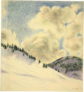 von WAETJEN Otto 1881-1942,Schneelandschaft Davos,1927,Kornfeld CH 2022-06-14