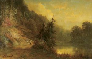 von wedege,Travelers Along a Riverside Road in an Expansive L,19th century,Jackson's US 2008-12-02