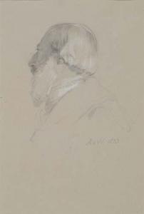 von WERNER Anton Alexander 1843-1915,Portrait Study of a Bearded Man,1873,Swann Galleries 2005-01-24