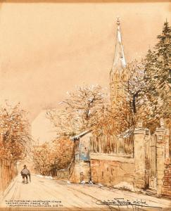 von WERTHEIM Heinrich 1875-1945,Blick auf die Heiligenstädter Kirche von der ,1919,Palais Dorotheum 2023-10-04
