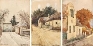 von WERTHEIM Heinrich 1875-1945,Three vedutas: Alt Nußdorf, Traminergasse, Sc,1923,Palais Dorotheum 2024-03-28