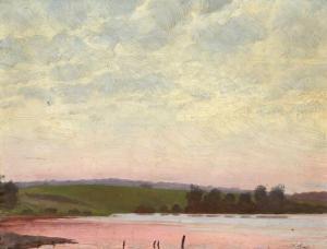 von WILDENRADT Johan Peter 1861-1904,Lake view at sunset,Bruun Rasmussen DK 2020-11-02
