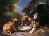 von WILLE Clara 1838-1883,LES TROIS JEUNES CHIENS,1880,Pillon FR 2007-12-09