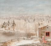 von WRIGHT Ferdinand Wilhelm 1822-1906,WINTER LANDSCAPE,Bukowskis SE 2011-05-25