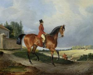 von ZELLENBERG Franz Zeller 1805-1876,Departure for the Hunt,1838,Galerie Koller CH 2013-09-16