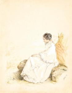 von ZICHY Mihaly 1827-1906,Sitting Woman (Mesmerised),1849,Kieselbach HU 2023-05-22