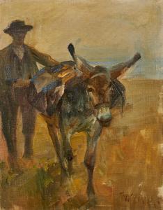VON ZUGEL Heinrich Johann 1850-1941,Donkey with Driver,Van Ham DE 2024-01-30