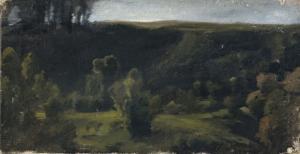 VON ZUGEL Heinrich Johann 1850-1941,Dunkle Landschaft,1872,Neumeister DE 2023-12-06