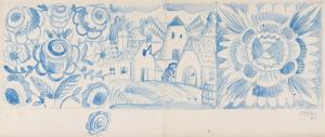 VON ZULOW Franz,Entwurfsskizze für eine Keramik von Schleiss Gmund,1943,Palais Dorotheum 2024-01-02
