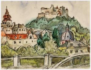 VON ZULOW Franz 1883-1963,"Salzburg" with a view of the fortress,1930,Palais Dorotheum AT 2024-03-14
