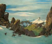 von ZWICKLE Hubert 1875-1947,Gemsen in the High Mountains,Palais Dorotheum AT 2006-03-21