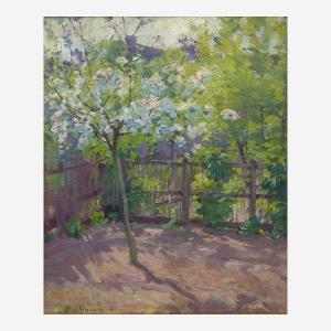 VONNOH Robert William 1858-1933,Flowering Apple Tree,1888,Freeman US 2022-12-04