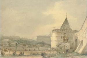 VOROB'EV Maksim Nikiforovich 1787-1855,View of the entrance to Saviour-Andronikov Monast,Christie's 2005-11-30