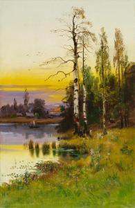 VORONKOV Vassili Egorovich 1859,Birches by the river,Sovcom RU 2024-04-02