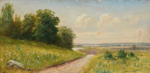 VORONKOV Vassili Egorovich 1859,Russian spring landskape with a view to a,1917,Bruun Rasmussen 2021-06-07