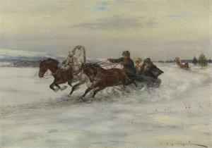 VOROSHILOV Sergei Semenovich 1865-1911,Troika Ride in the Snow,MacDougall's GB 2019-11-25