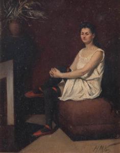 VOS Hubert 1855-1935,"Ritratto di donna seduta".,Art International IT 2021-05-27