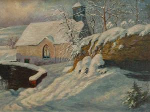 voss Ludwig 1881-1965,Winter Village Church,Auctionata DE 2013-08-30