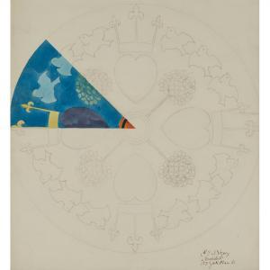 VOYSEY Charles F. Annesley,A ROUNDEL WITH HEART, CROWN, BIRD AND TREE,Lyon & Turnbull 2021-10-20