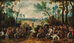 VRANCX Sebastian,A wooded landscape with soldiers on horseback at t,Palais Dorotheum 2024-04-24