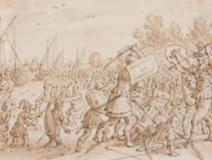 VRANCX Sebastian 1573-1647,Enée revient pour combattre Turnus (Livre X, 287 e,Joron-Derem 2023-12-20