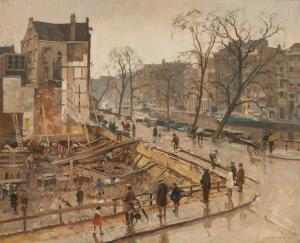 VREEDENBURGH Cornelis,Doorbraak Hoek Paleisstraat/Singel te Amsterdam,1932,Bonhams 2024-03-20