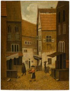 VREL Jacobus 1630-1680,A view along a town street with figures ﻿,Sotheby's GB 2021-07-07