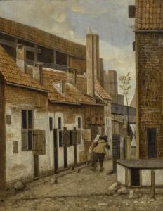 VREL Jacobus 1630-1680,STREET SCENE WITH TWO FIGURES WALKING AWAY,Sotheby's GB 2019-01-30