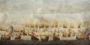VRIES de Jacob Feyt 1600-1600,Naval Battle, possibly Ter Heijde in 1653,Venduehuis NL 2017-11-15