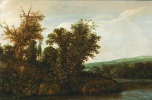 VROOM Cornelis Hendricksz 1591-1661,A wooded river landscape,Palais Dorotheum AT 2019-12-18