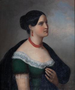 VRYZAKIS Theodoros 1814-1878,Femme au bijoux de corail,1846,Cornette de Saint Cyr FR 2024-11-20