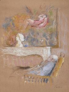 VUILLARD Edouard,Jos Hessel devant "Le repos de Diane" de Kerr-Xavi,1930,Christie's 2018-03-23