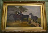 VYNER Robert Thomas,Horses before a thatched stable,Tennant's GB 2017-06-24