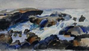 VYSEKAL Edouard Antonin 1890-1939,Stormy Shore Carmel,Clars Auction Gallery US 2020-07-12