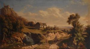 WÜSTLICH Otto 1819-1886,Stimmungsvolle Landschaft mit Reiter,1819,Wendl DE 2017-03-02