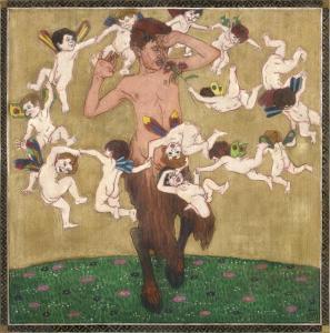 WAAGNER Alfred,Satyrknabe von kleinen Zephyren geneckt (Allegorie,Galerie Bassenge 2023-06-08