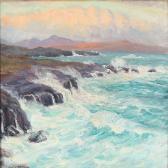 WAAGSTEIN Joen,A rocky coastal scene from The Faroe Islands,1928,Bruun Rasmussen 2015-08-30