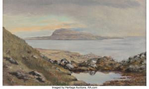 WAAGSTEIN Joen 1879-1949,View of Tórshavn towards Nólsoy,1921,Heritage US 2023-02-09