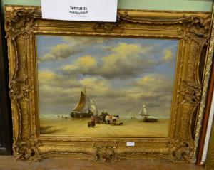 WAARDENBURGH C.H 1800-1800,Beach scene with boats and figures,Tennant's GB 2017-11-24