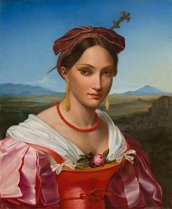 WACH Karl Wilhelm,Portrait of x Velletri woman in traditional dress,1820,Villa Grisebach 2015-11-25