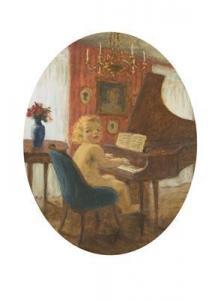 WACHSMANN Bedrich 1871-1944,Young Pianist,Palais Dorotheum AT 2017-09-23