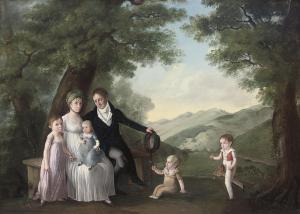 WACHSMUTH François Joseph 1772-1833,Group portrait of a family in an extensive land,1804,Christie's 2009-07-10